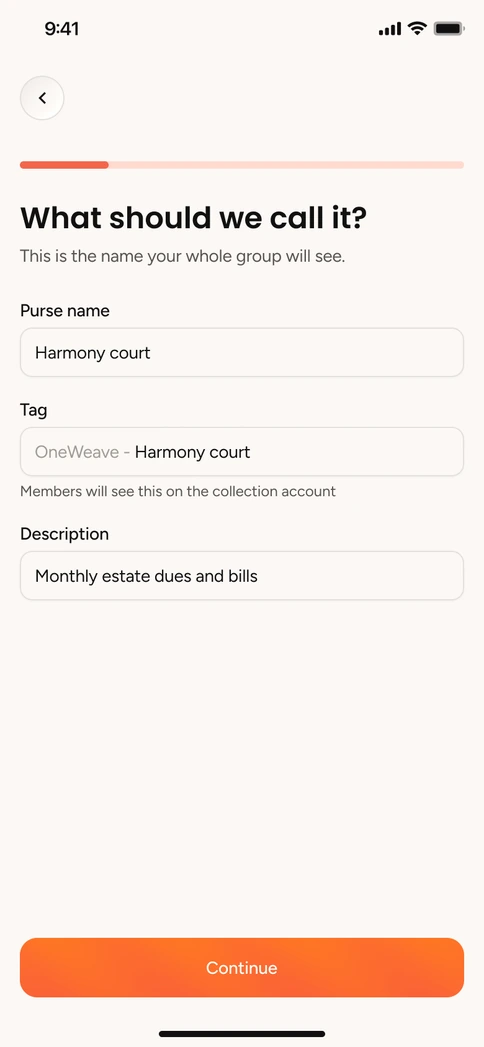 Creating a Purse in the OneWeave app